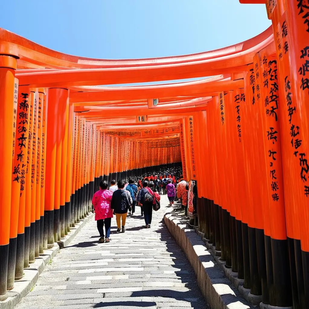 Kyoto's Fushimi Inari Shrine with thousands of red torii gates